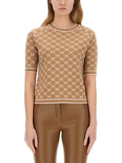 S MAX MARA KNITTED "ARCADES" T-SHIRT