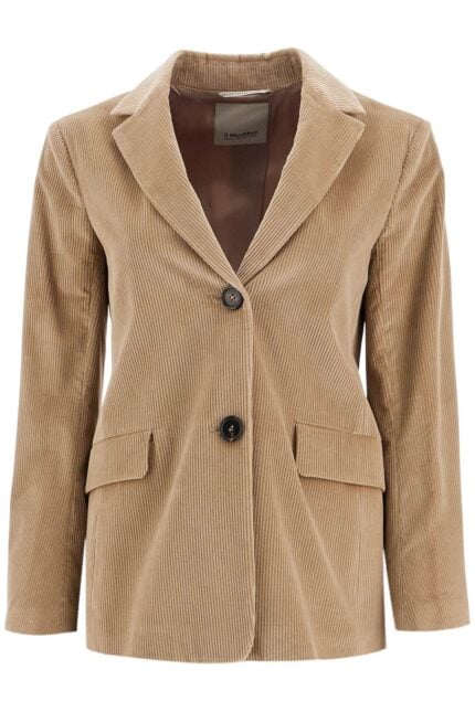 'S MAX MARA Single-breasted Corduroy Jacket With