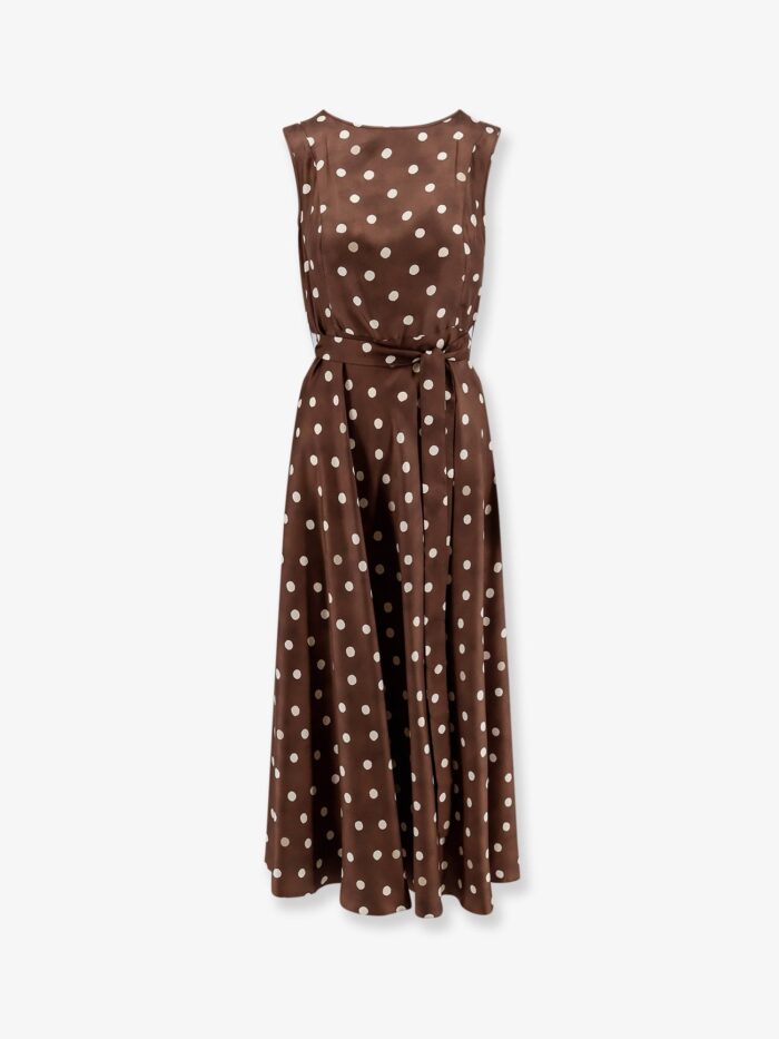 'S MAX MARA Smmmartina Polka-dots Silk Long Dress
