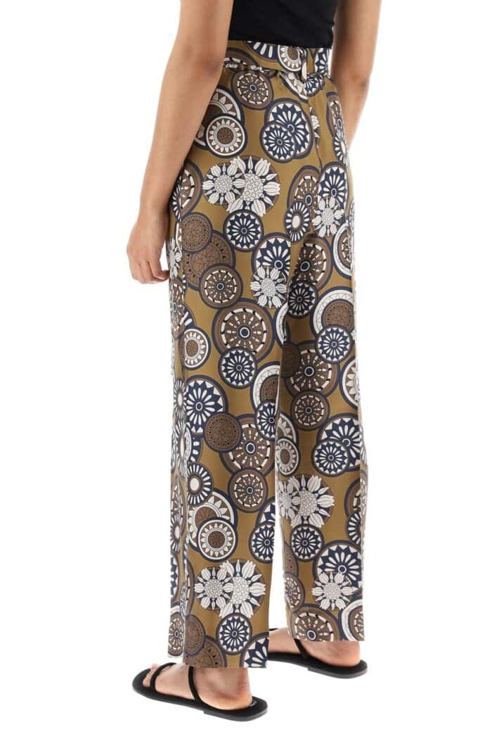 'S MAX MARA 'timeb' Cropped Pants In Printed Silk Twill