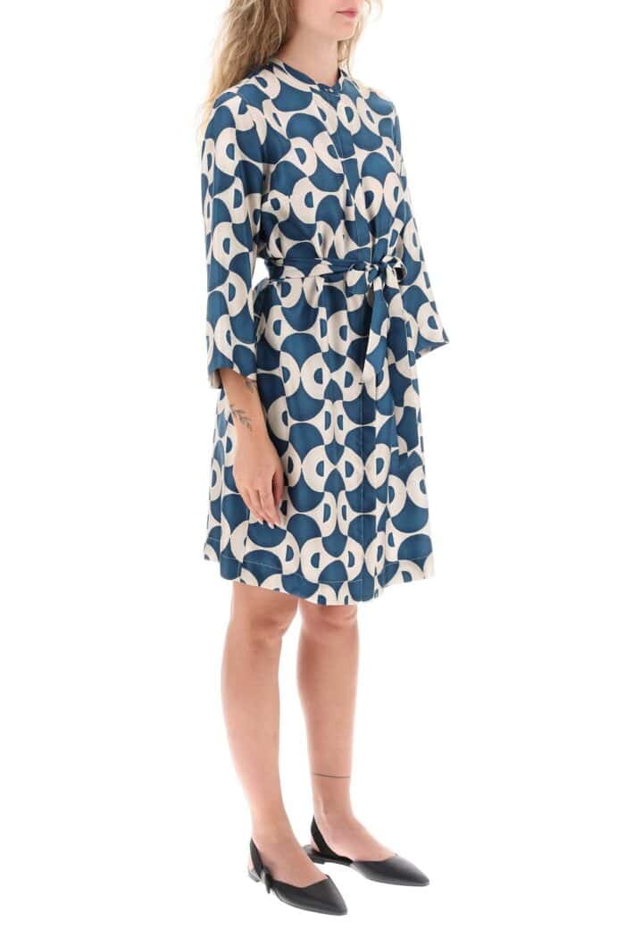 'S MAX MARA 'timek' Chemisier Dress In Printed Silk