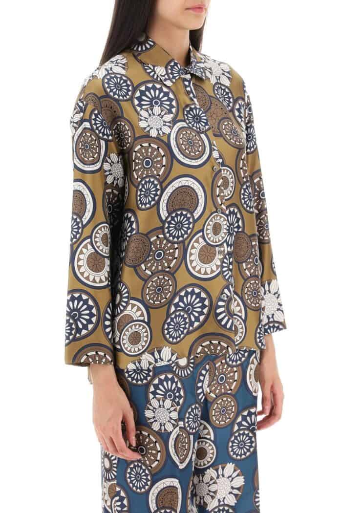 'S MAX MARA 'timeshirt' Reversible Shirt In Printed Silk