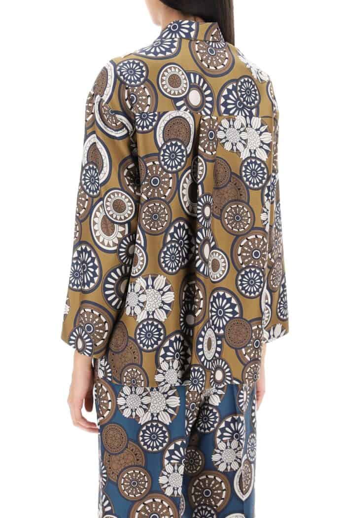 'S MAX MARA 'timeshirt' Reversible Shirt In Printed Silk