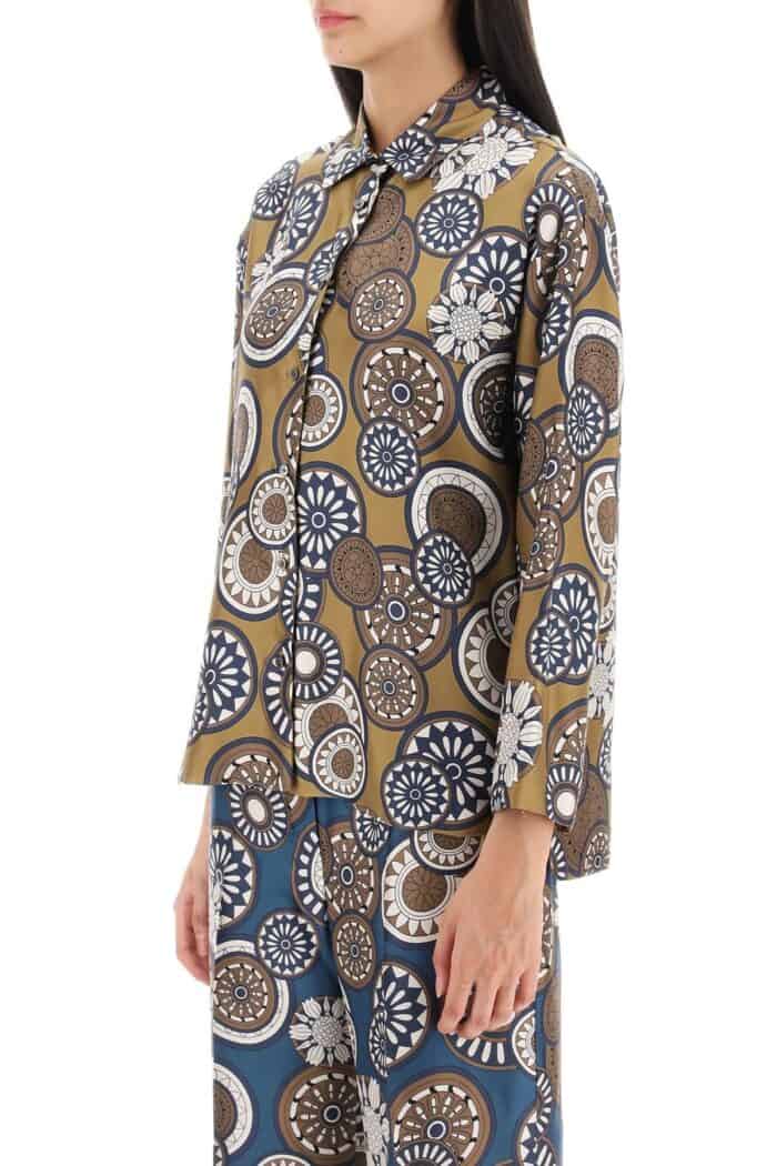 'S MAX MARA 'timeshirt' Reversible Shirt In Printed Silk