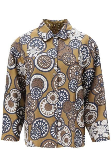 'S MAX MARA 'timeshirt' Reversible Shirt In Printed Silk