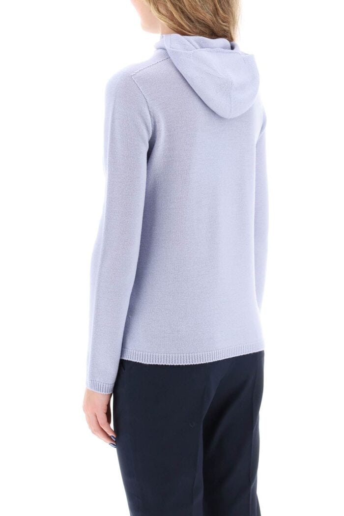 'S MAX MARA Virgin Wool Hooded Pullover