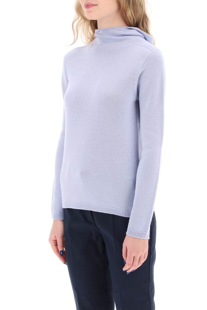 'S MAX MARA Virgin Wool Hooded Pullover