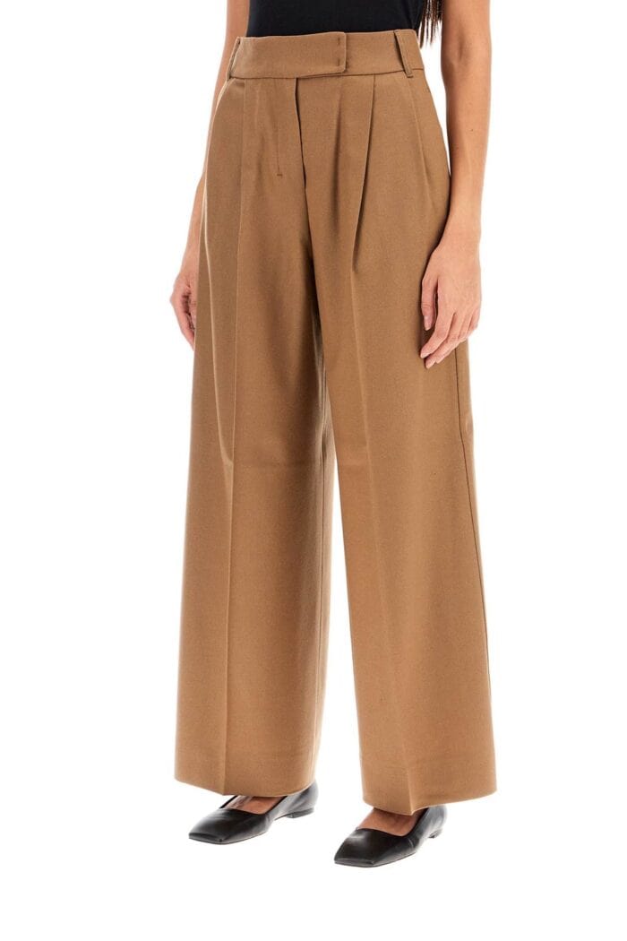 'S MAX MARA Wide Flannel Trousers For Comfortable