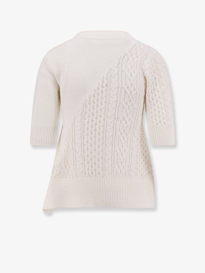 SACAI Asymmetrical Cotton Blend Sweater