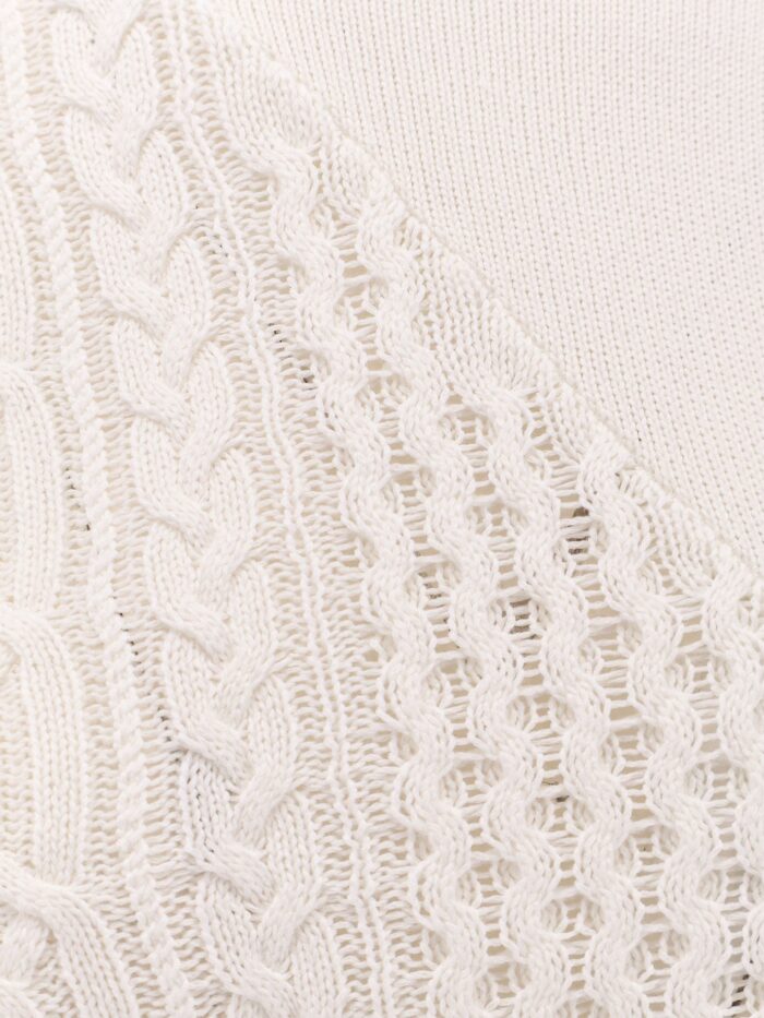 SACAI Asymmetrical Cotton Blend Sweater