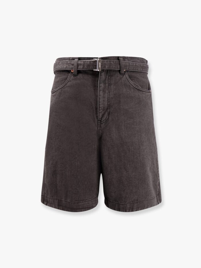 SACAI Black Denim Bermuda Shorts With Belt