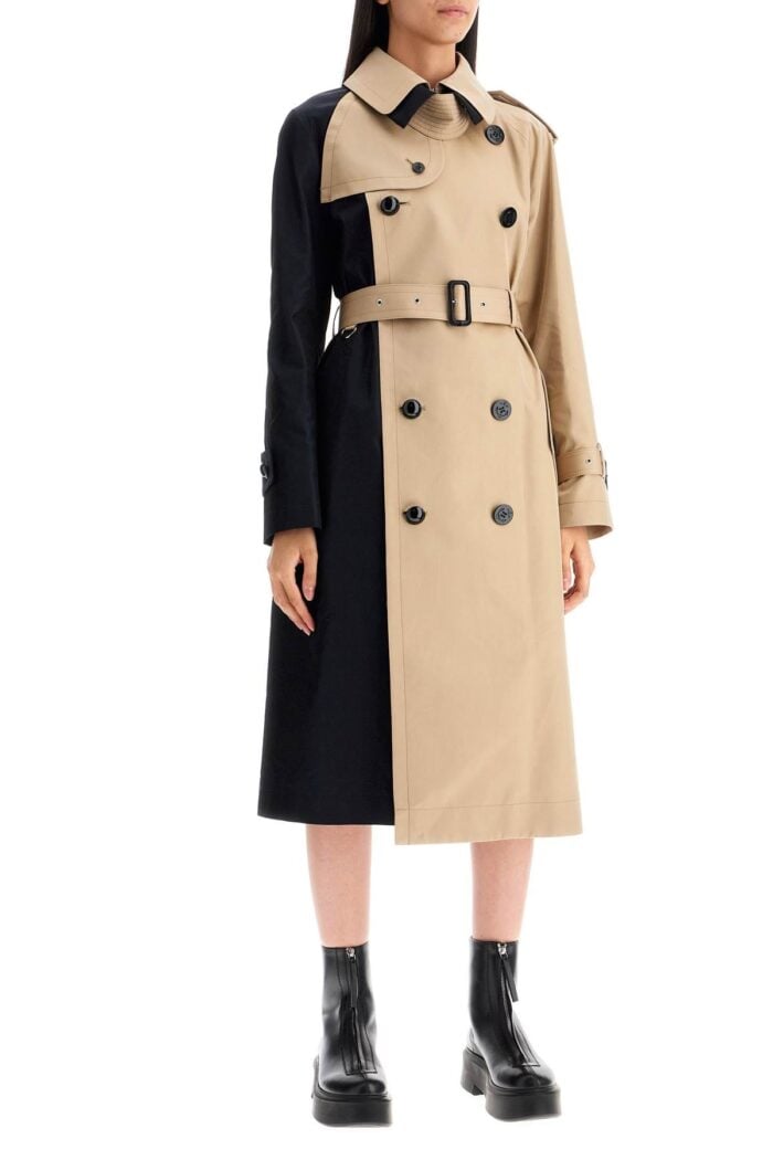 SACAI 'color Block Gabardine Trench