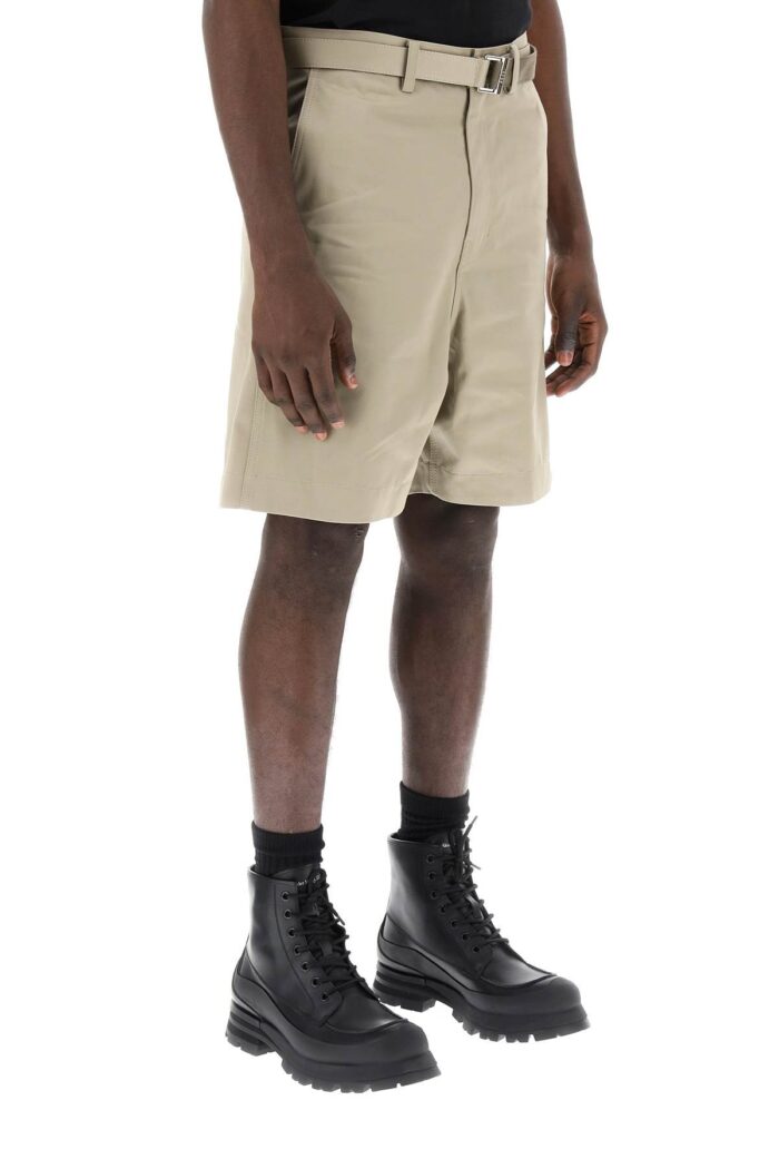 sacai cotton belted shorts SACAI Cotton Belted Shorts