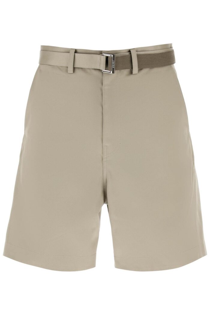 sacai cotton belted shorts SACAI Cotton Belted Shorts