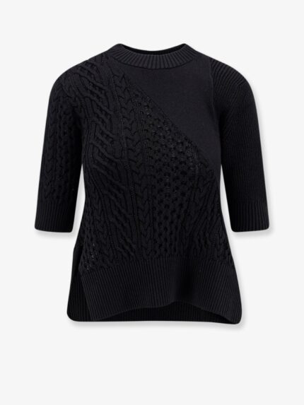 SACAI Cotton Blend Asymmetrical Sweater