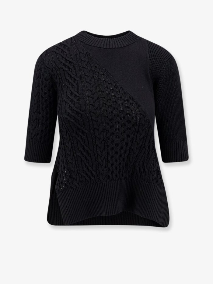 SACAI Cotton Blend Asymmetrical Sweater