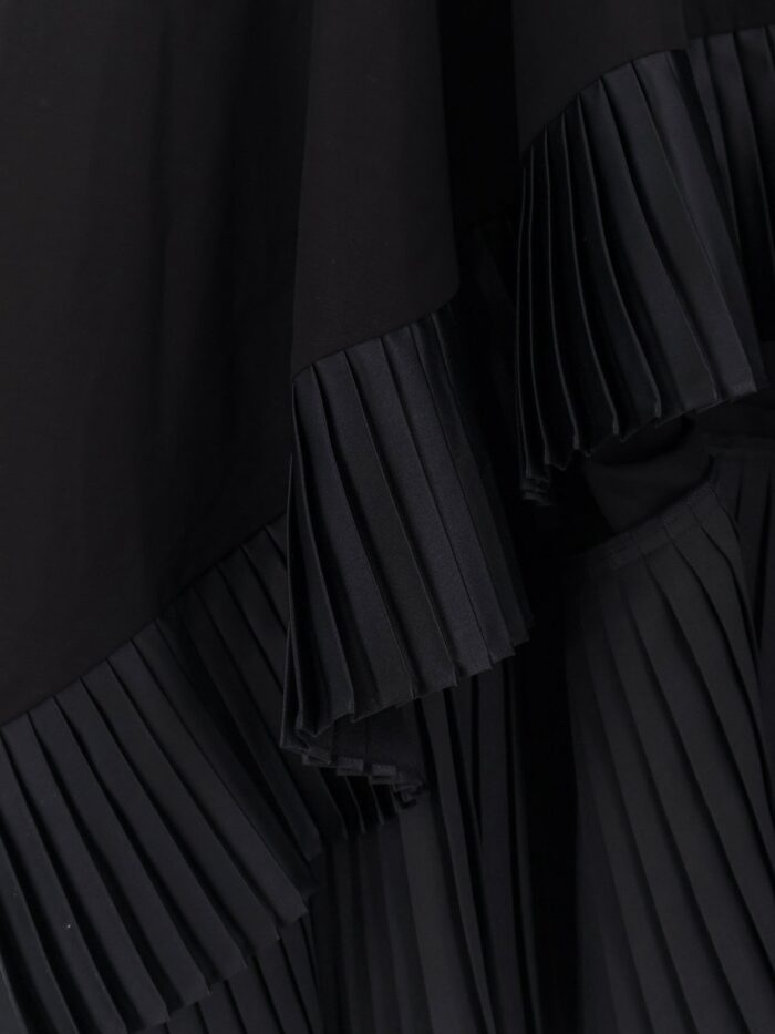 SACAI Cotton Dress With Pleated Details