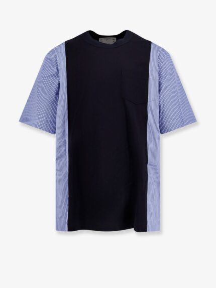 SACAI Cotton Jersey T-shirt With Popeline Inserts