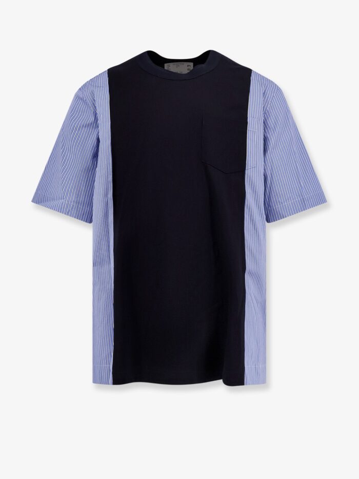 SACAI Cotton Jersey T-shirt With Popeline Inserts