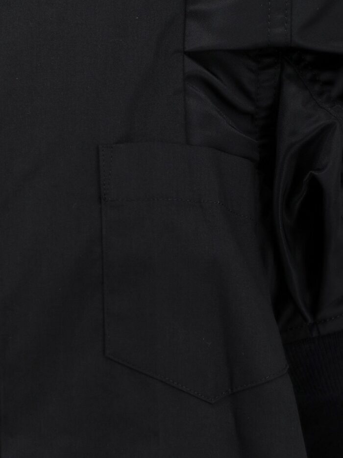 SACAI Cotton Shirt With Nylon Balloon Sleeves