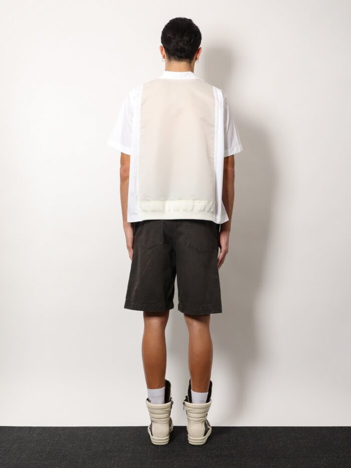 SACAI Cotton Shirt With Nylon Insert On The Back