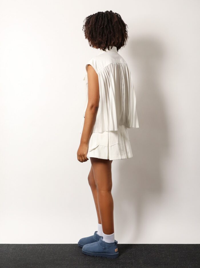 SACAI Cotton Shirt With Pleated Insert On The Back