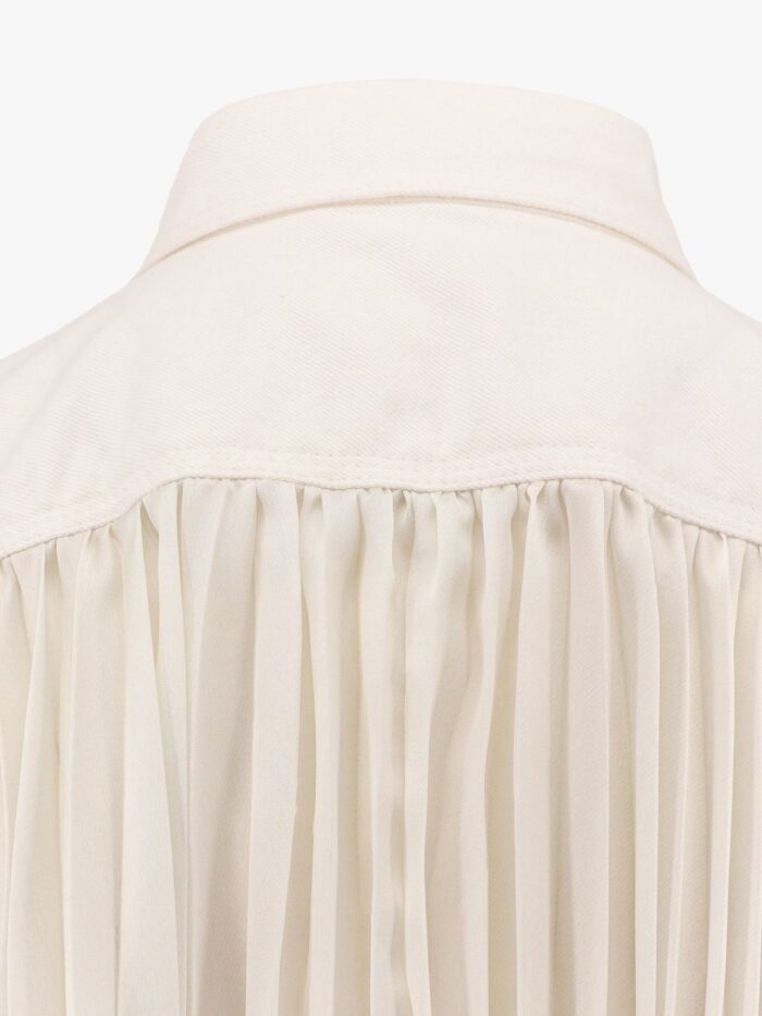 SACAI Cotton Shirt With Pleated Insert On The Back