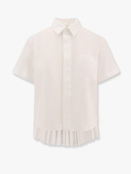 SACAI Cotton Shirt With Pleated Insert On The Back