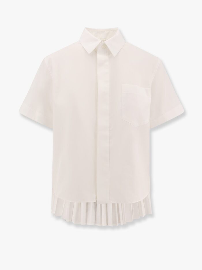 SACAI Cotton Shirt With Pleated Insert On The Back