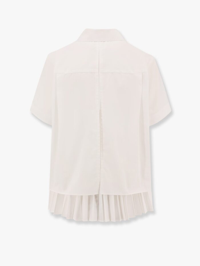 SACAI Cotton Shirt With Pleated Insert On The Back