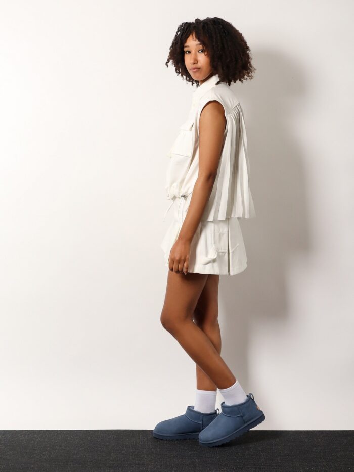 SACAI Cotton Shorts With Folds