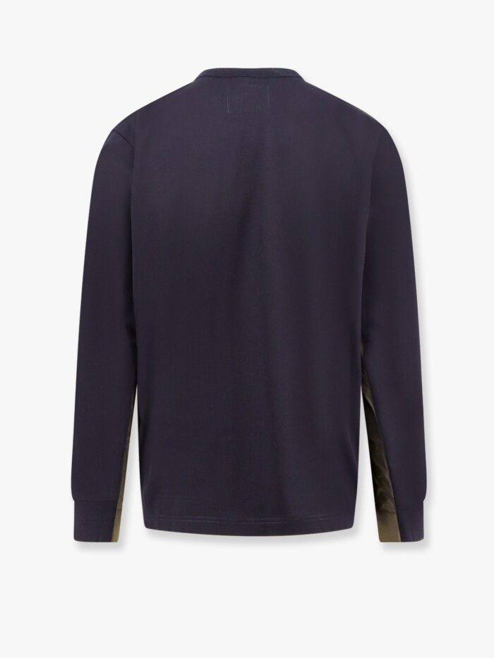 SACAI Cotton T-shirt With Nylon Insert