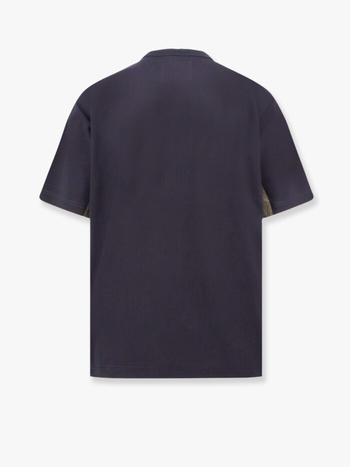 SACAI Cotton T-shirt With Nylon Inserts