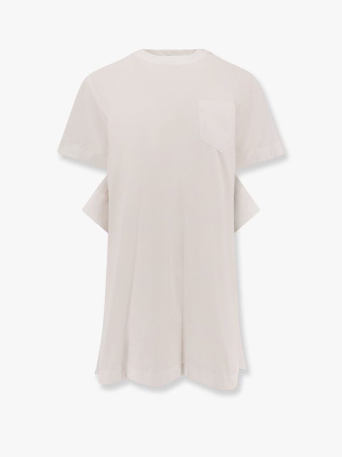 SACAI Dress With Draped Cotton Inserts On The Back