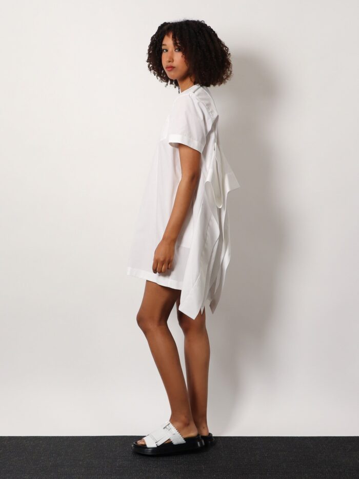 SACAI Dress With Draped Cotton Inserts On The Back