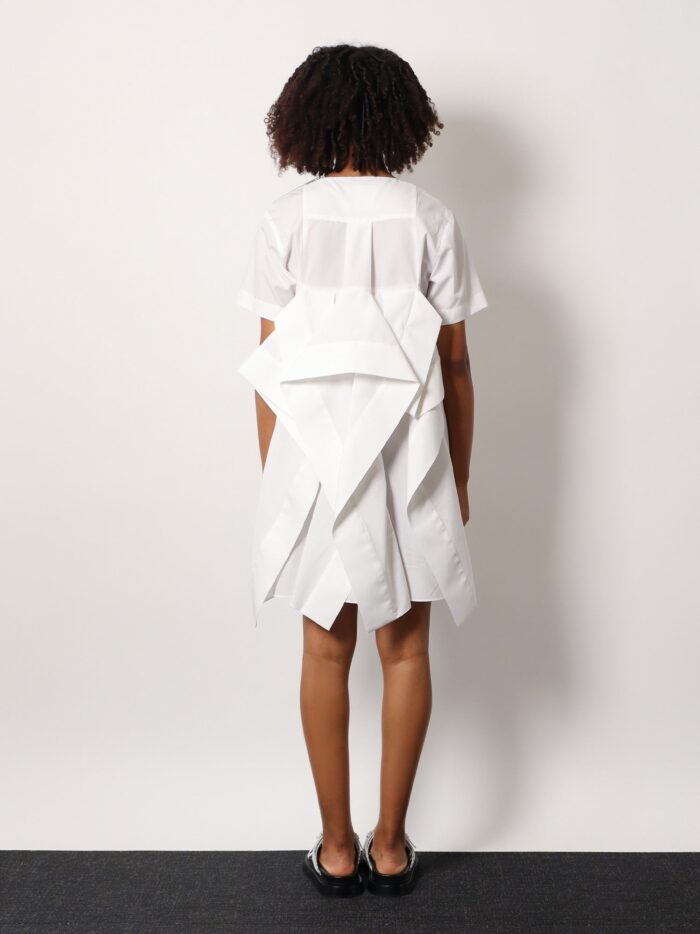 SACAI Dress With Draped Cotton Inserts On The Back