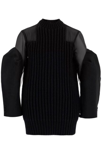 SACAI "knit And Chiffon Mini