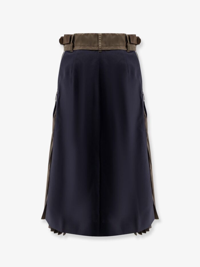 SACAI Nylon And Wool Midi Skirt