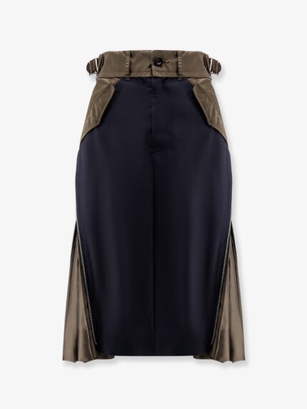 SACAI Nylon And Wool Midi Skirt