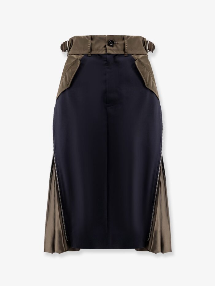 SACAI Nylon And Wool Midi Skirt