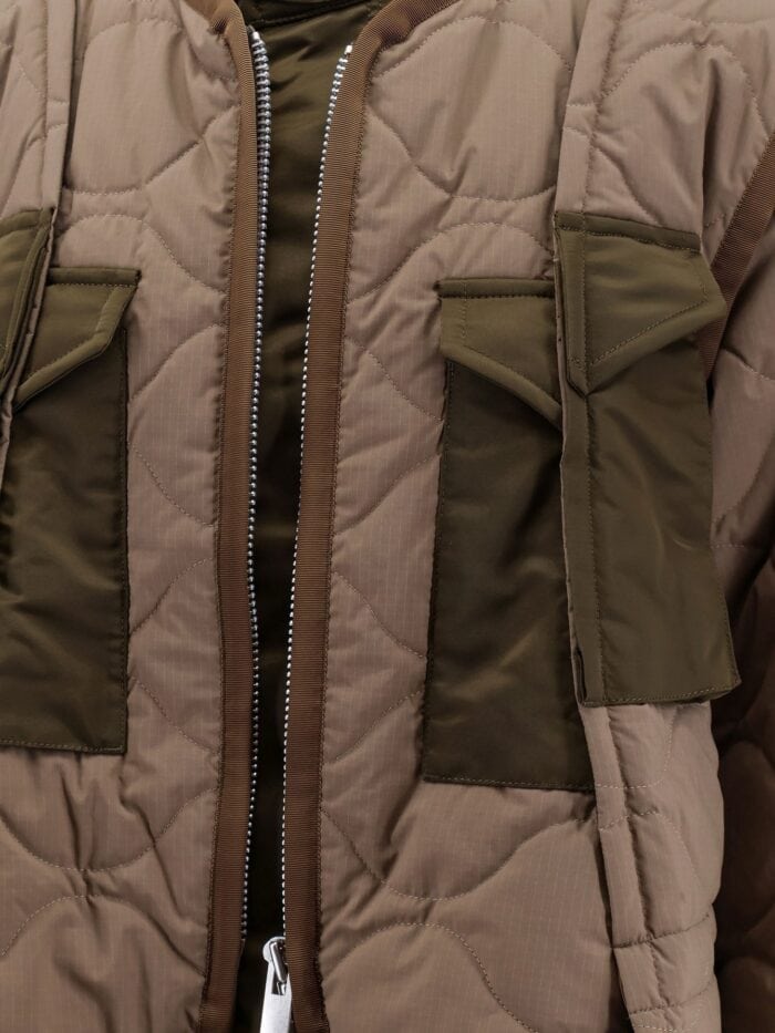 SACAI Padded And Quilted Jacket With Nylon Inserts
