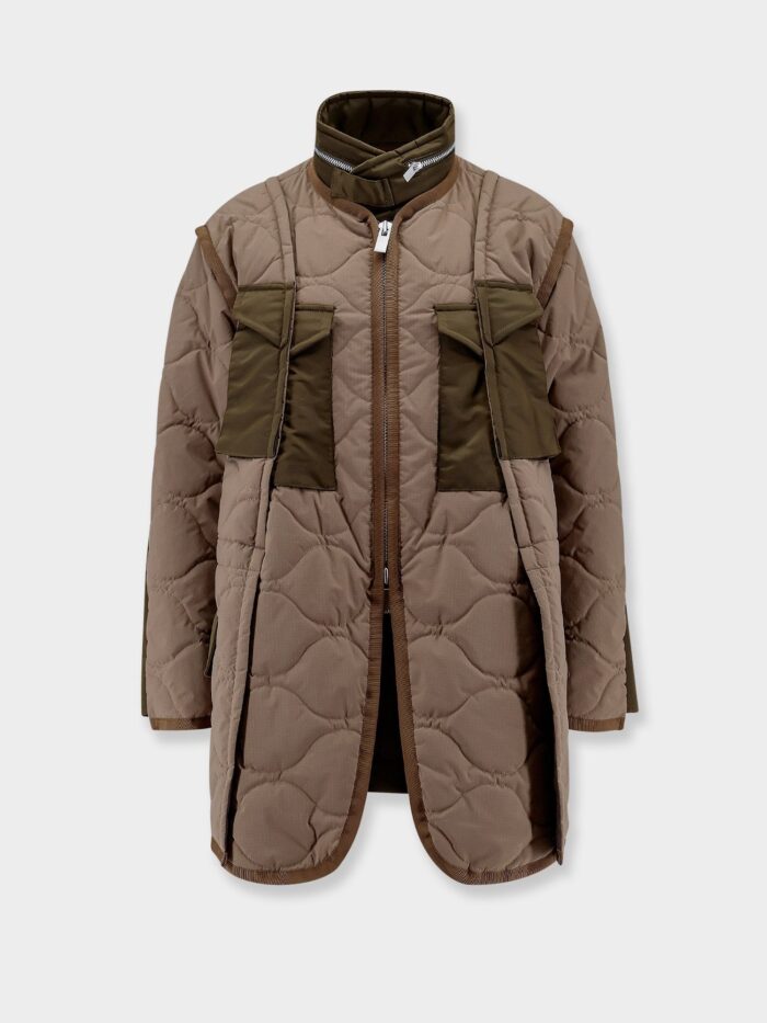 SACAI Padded And Quilted Jacket With Nylon Inserts