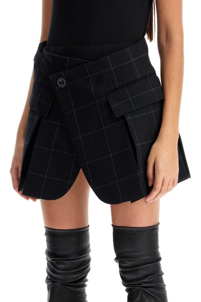 SACAI Plaid Wool Skort With Check