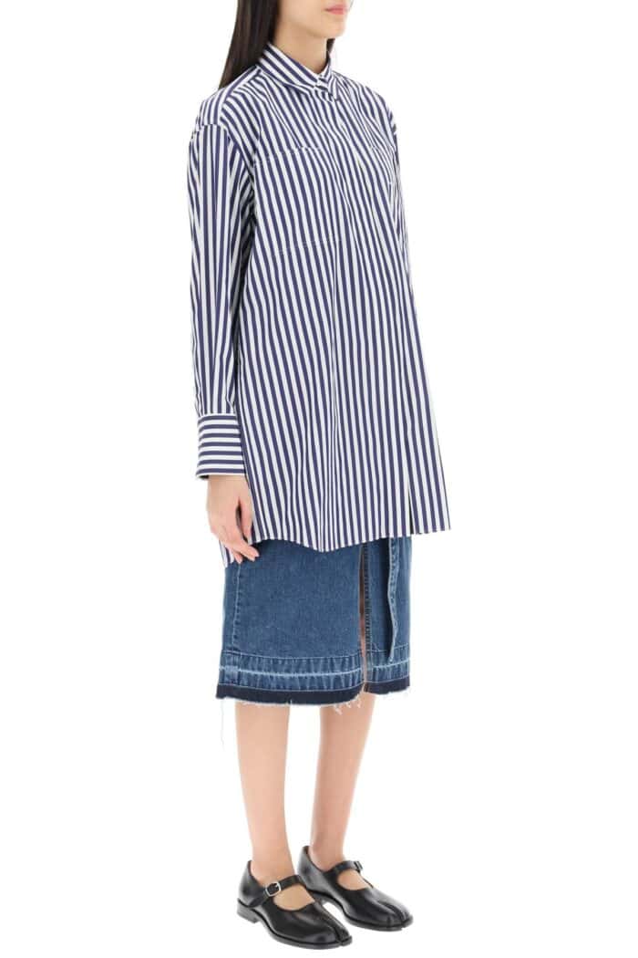 Sacai Striped Cotton Poplin Shirt