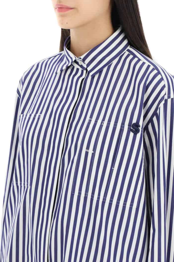 Sacai Striped Cotton Poplin Shirt