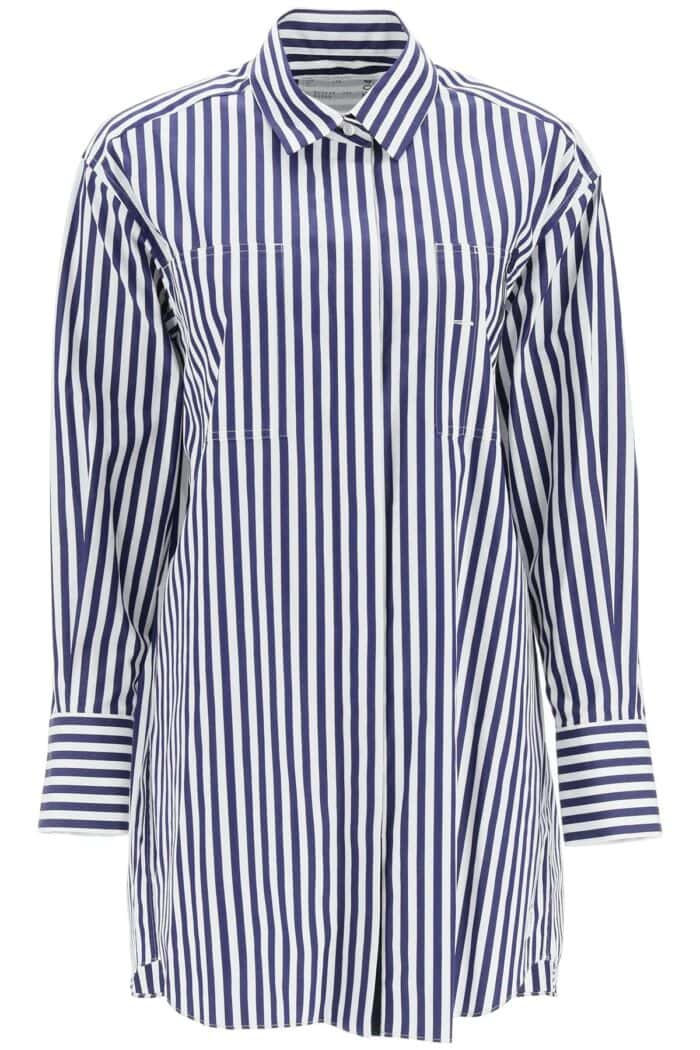 Sacai Striped Cotton Poplin Shirt