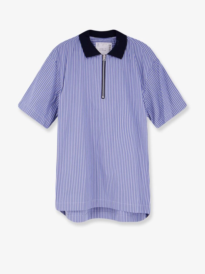 SACAI Striped Fabric Polo Shirt