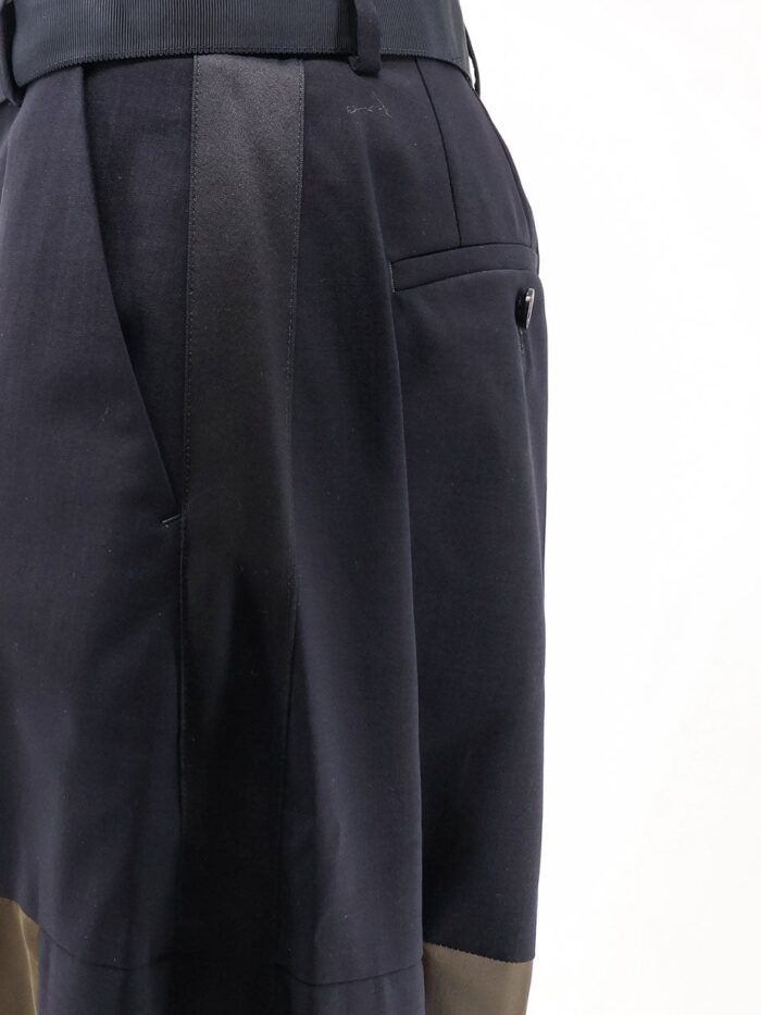 SACAI Wool Blend Trousers With Nylon Inserts