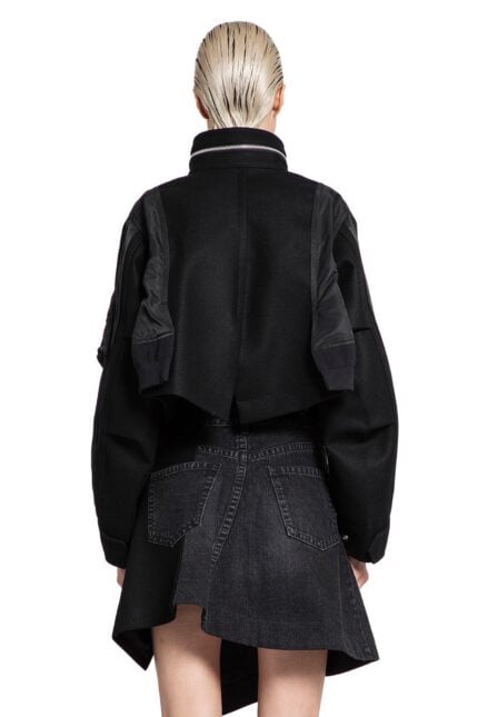 SACAI Wool Melton X Nylon Twill Jacket