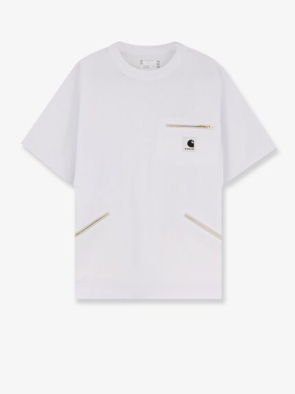 SACAI X CARHARTT WIP Cotton T-shirt With Frontal Logo Patch